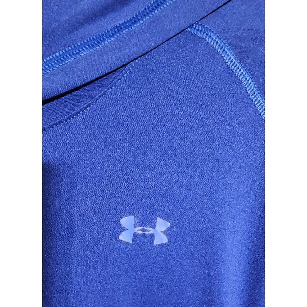 Under Armour HeatGear Green Hoodie Womens XL Royal Blue Semi-Fitted Activewear - Picture 5 of 7